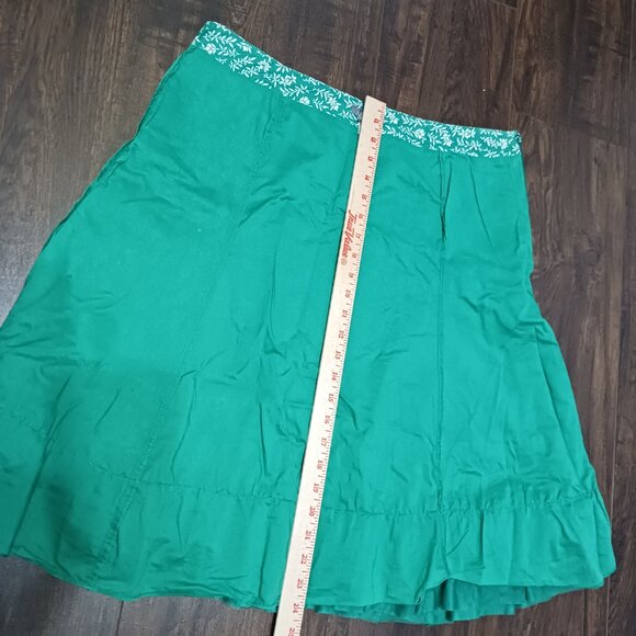 Apt 9 Skirt 14 Lined Green Cotton Boho Sequins - Picture 11 of 13